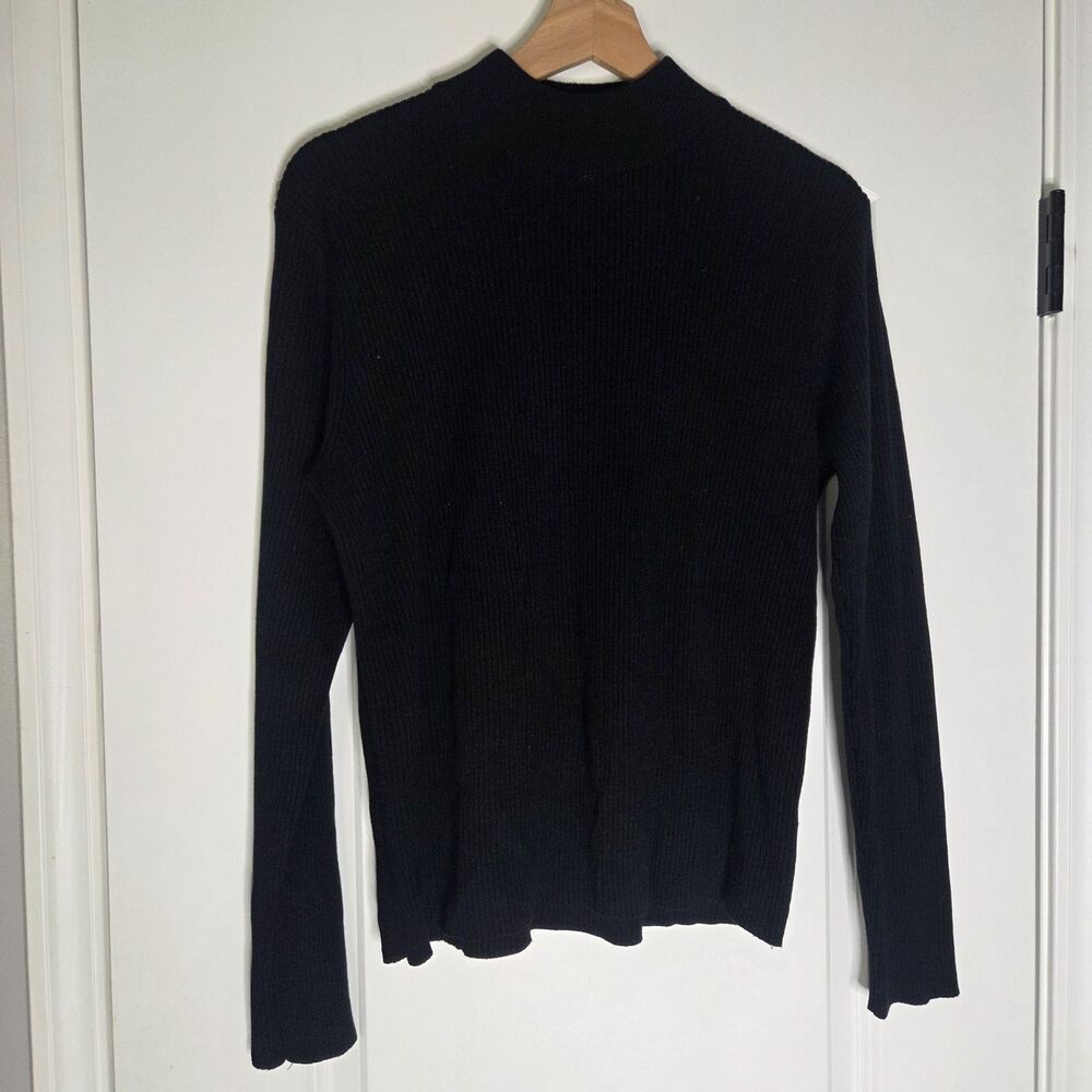 Size Large Requirements Ribbed Mockneck Long Sleeve Sweater